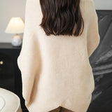 Chanyarn Women's Turtleneck100%Merino Wool特大セーター2025秋冬のバットウィング長袖ニットセーター