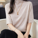 100% Merino Wool Turtleneck Tee Shirt Sweater