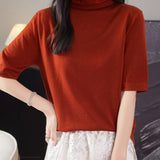 100% Merino Wool Turtleneck Tee Shirt Sweater