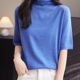 100% Merino Wool Turtleneck Tee Shirt Sweater