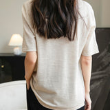 Chanyarn女性の100%メリノウールベースレイヤーシャツトップクルーネック半袖旅行ハイキングTシャツプルオーバーセーター