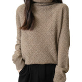 100% Merino Wool Turtleneck Hollow Knit Sweater