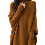 Chanyarn Women's Turtleneck100%Merino Wool特大セーター2025秋冬のバットウィング長袖ニットセーター