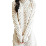 100% Merino Wool Turtleneck Sweater Dress