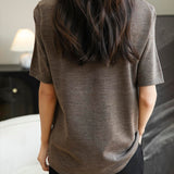 Chanyarn女性の100%メリノウールベースレイヤーシャツトップクルーネック半袖旅行ハイキングTシャツプルオーバーセーター