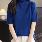 100% 메리노 울 터틀넥 티셔츠 스웨터