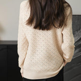 100% Merino Wool Turtleneck Hollow Knit Sweater