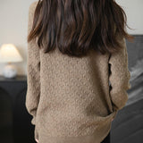 100% Merino Wool Turtleneck Hollow Knit Sweater