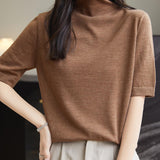 100% Merino Wool Turtleneck Tee Shirt Sweater