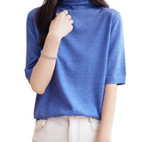 100% Merino Wool Turtleneck Tee Shirt Sweater