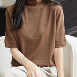 100% 메리노 울 터틀넥 티셔츠 스웨터