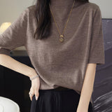 100% Merino Wool Turtleneck Tee Shirt Sweater