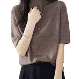 100% Merino Wool Turtleneck Tee Shirt Sweater