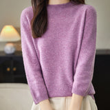 100% Merino Wool Mockneck Half Sleeve Sweater