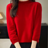 100% Merino Wool Mockneck Half Sleeve Sweater