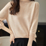 100% Merino Wool Mockneck Half Sleeve Sweater