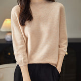 100% Merino Wool Mockneck Half Sleeve Sweater