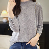 100% Merino Wool Mockneck Half Sleeve Sweater