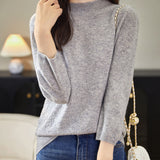 100% Merino Wool Mockneck Half Sleeve Sweater