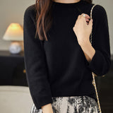 100% Merino Wool Mockneck Half Sleeve Sweater