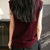 100% Merino Wool Casual Mock Neck Knit Vest