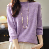 100% Merino Wool Mockneck Half Sleeve Sweater