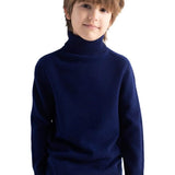 Chłopcy & Dziewczęcy sweter z golfem ze 100% wełny merynosów