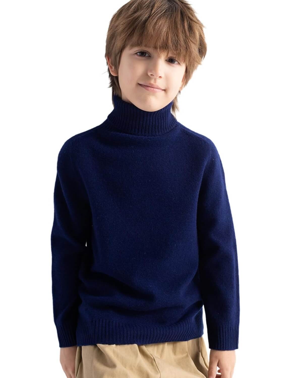 Boys & Girls 100% Merino Wool Turtleneck Sweater