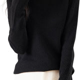 Chanyarn Women's 100% Merino Wool Seamless Sweater Mock Neck First-Line Ready to Wear Long Sleeve Ribbed Knit Pullover