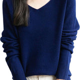 Chanyarn Women's 100% Merino Wool V Neck Sweater 2025 First-Line Ready to Wear Casual Long Sleeve Seamless Knit Sweater