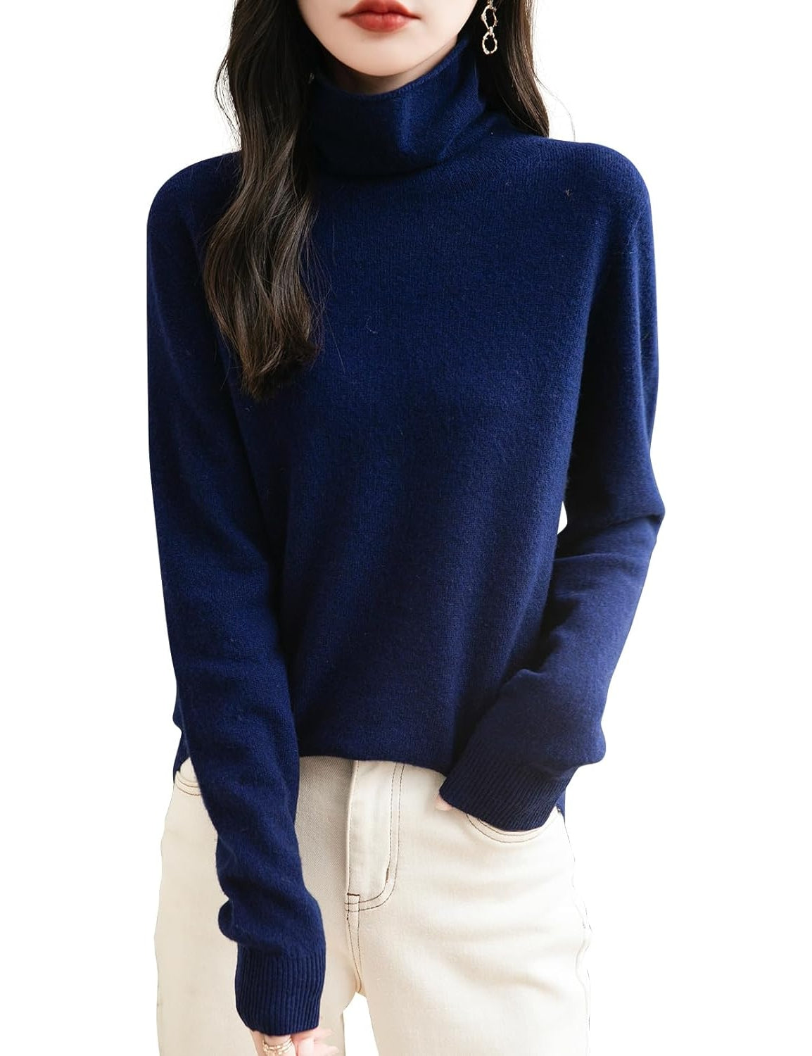 100% Merino Wool Seamless Turtleneck Sweater