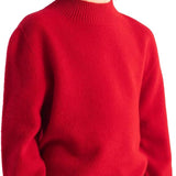 男の子と女の子100％メリノウールのセーター秋の冬の最初のライン長いSLを着用する準備ができています
