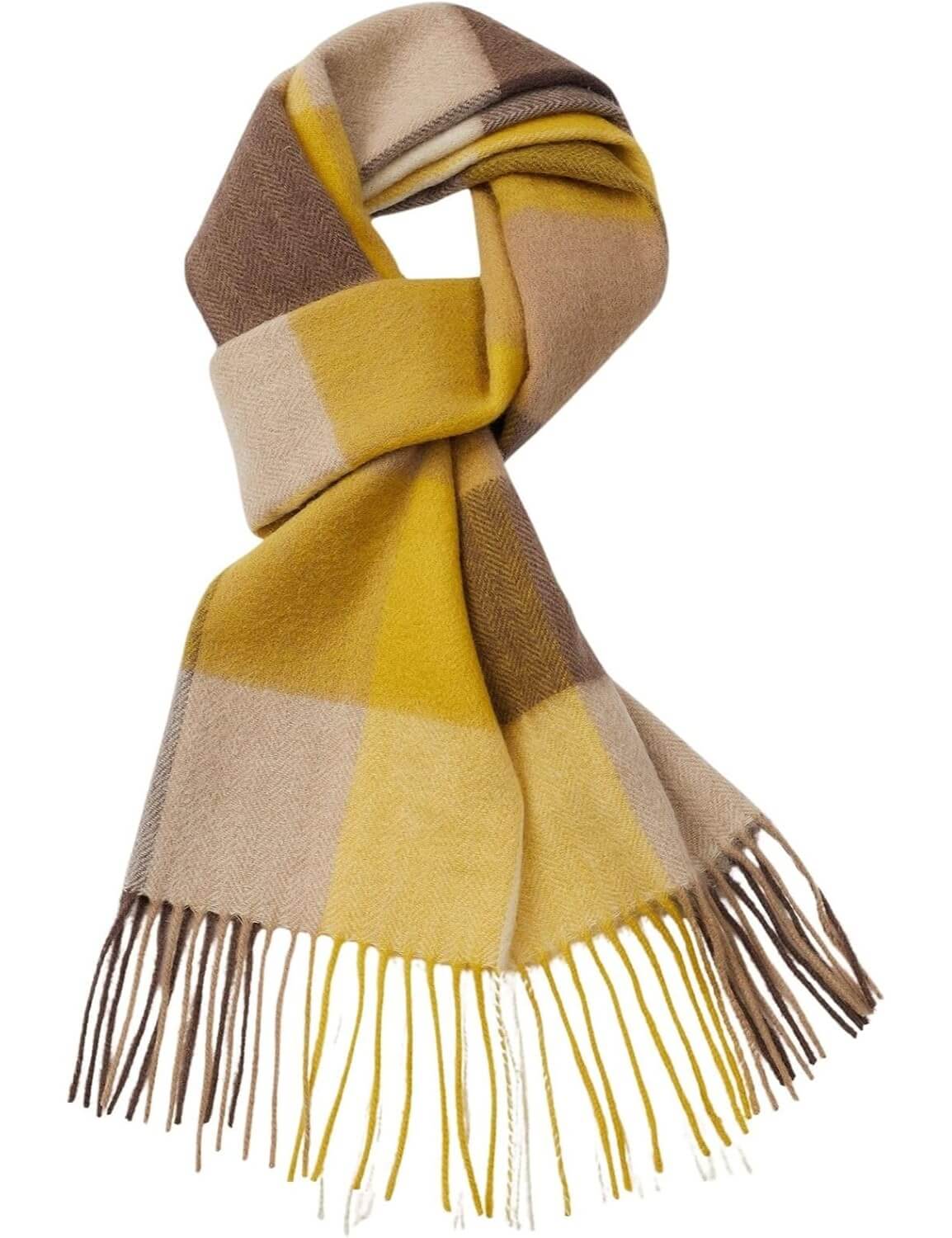 100% Merino Wool Scarf Fall Winter Plaid Ultra-Soft