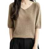 100% Merino Wool Seamless V-Neck Tee Shirt