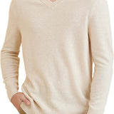 Chanyarn Men's 100% Merino Wool Sweater 2025 Fall Winter Casual V Neck Warm Soft Long Sleeve Knitted Pullover Sweater