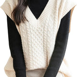 Chanyarn Women's 100% Merino Wool Sweater Vest 2025 Fall Winter Classic V Neck Cable Sleeveless Knit Sweater Tank Tops