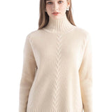 100% Cashmere Cable Knit Mock Neck Sweater