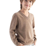 Boys and Girls 100% Merino Wool Seamless V-Neck Sweater