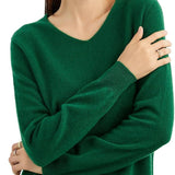 Chanyarn 100% Pure Cashmere Women's Sweater V-Neck Long Sleeve 2025 Fall Winter Warm Soft Knit Pullover