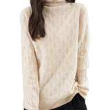 Suéter 100% Lã Merino com Gola Alta