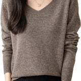 Chanyarn Women's 100% Merino Wool V Neck Sweater 2025 First-Line Ready to Wear Casual Long Sleeve Seamless Knit Sweater