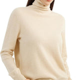 100% Pure Cashmere Women's Sweater Turtleneck Long Sleeve Warm Soft 2025 Fall Winter Knit Pullover