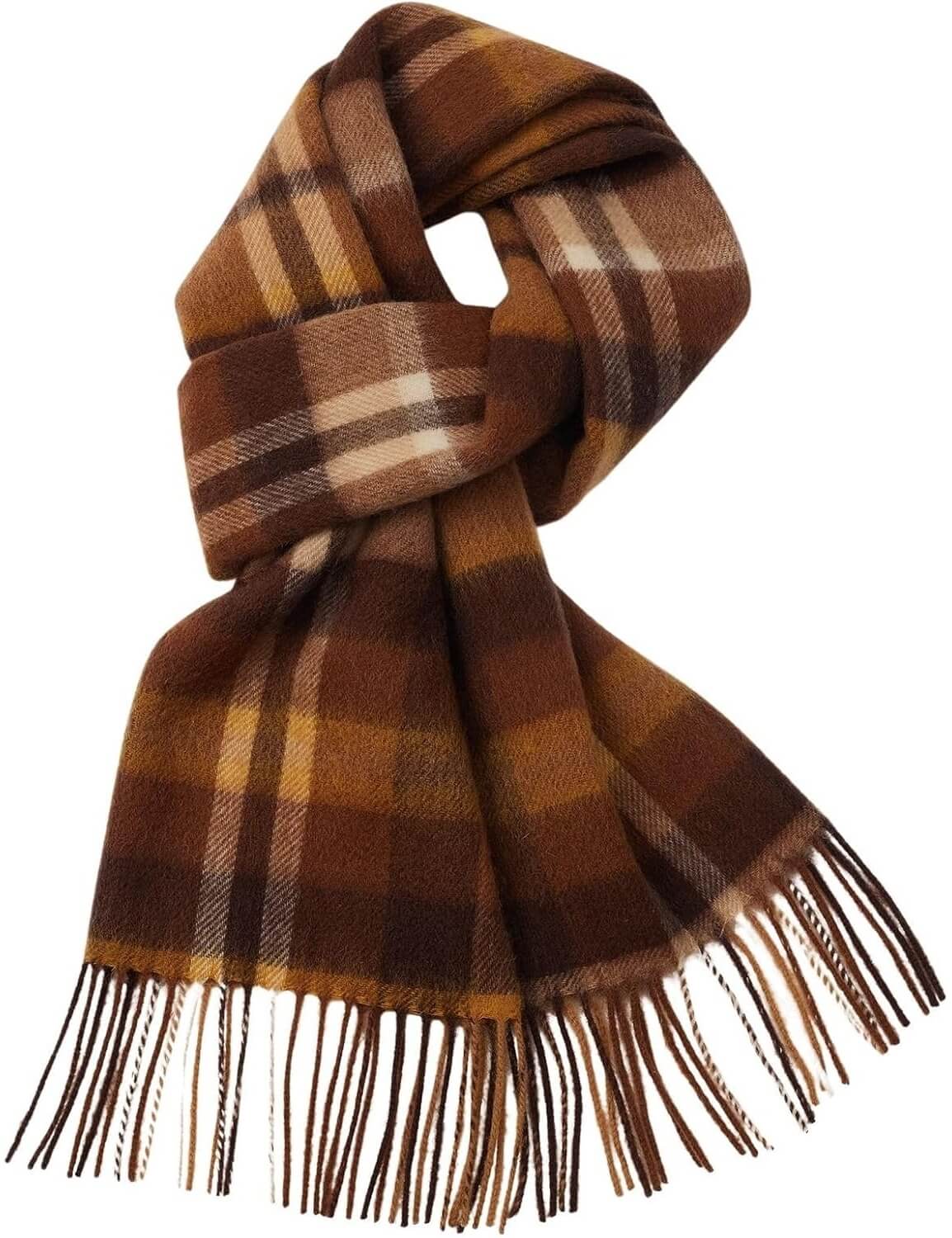 100% Merino Wool Scarf Fall Winter Plaid Ultra-Soft