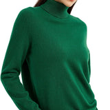 Women's 100% Pure Cashmere Sweater Turtleneck Long Sleeve Warm Soft 2025 Fall Winter Knit Pullover