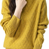 Chanyarn Women's 100% Merino Merino Wool Séter 2025 Otoño Invierno Solid Mock Cuella de manga larga Sweater Jumper