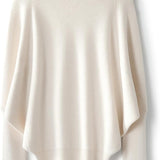 Suéter de malha grande com gola morcego e mistura de lã Merino