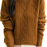 Suéter de lana 100% merino de chanyarn femenino 2025 otoño invierno Básico Básico Cable de manga larga Cabina de manga larga Sétero de cable de punto