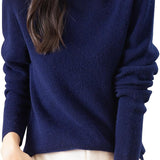 Chanyarn Women's 100% Merino Wool Seamless Sweater Mock Neck First-Line Ready to Wear Long Sleeve Ribbed Knit Pullover