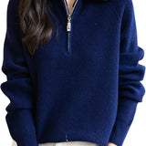 Chanyarn Women's 100% Merino Wool Sweater 2025 Fall Winter 1/4 Zip Pullover Casual Long Sleeve Knit Sweater Tops