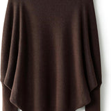 Suéter de malha grande com gola morcego e mistura de lã Merino